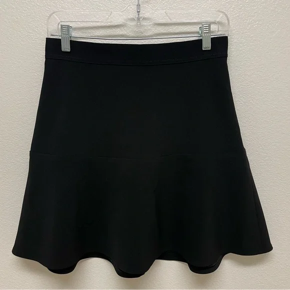 Express Black A Line Flare Mini Skirt Size 2 High Waisted - Picture 1 of 3